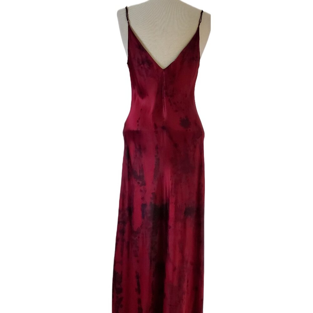 Dannijo long Silk Slip Dress lingerie chemise red pink black purple tie dyed M L - Picture 10 of 13